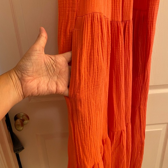 Summer orange long dress - Picture 3 of 4